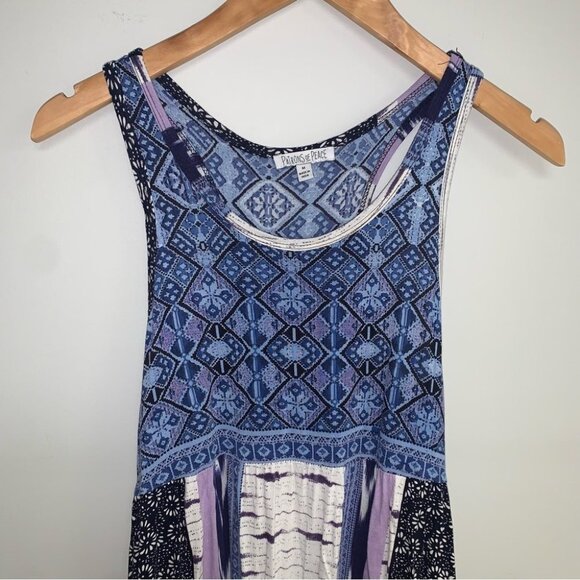 Patrons of Peace Maxi Dress Multicolour Blue Purple White Tank Size Medium - Picture 5 of 10
